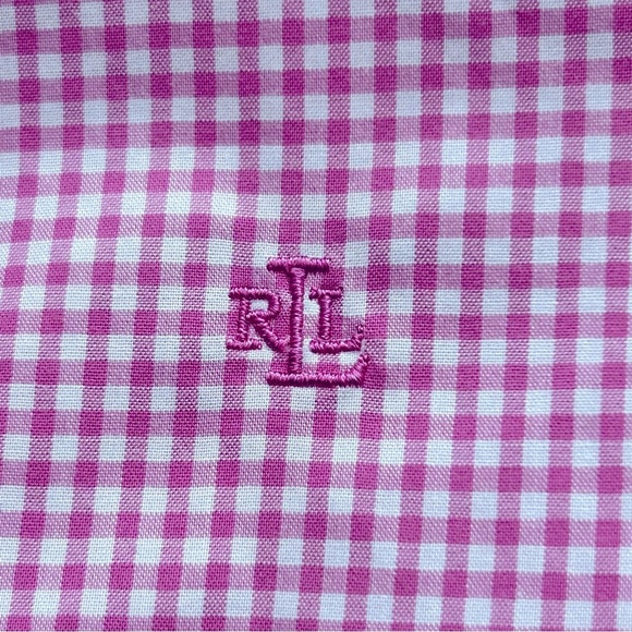 Lauren Ralph Lauren Petite Non Iron Checkered Button Down Shirt - Picture 5 of 9